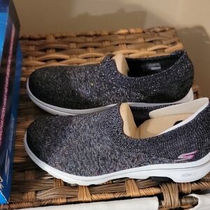 Skechers Women's Black Slip-On Shoes/Metallic